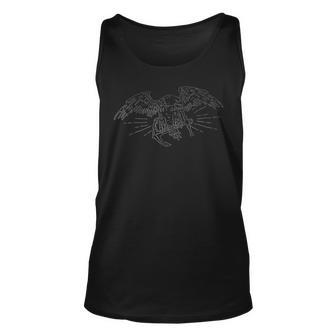Vintage Eagle Anchor Outline Sailor Tattoo Graphic Unisex Tank Top | Mazezy
