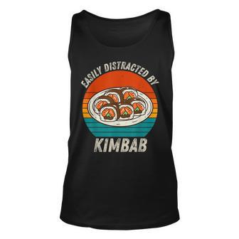 Vintage Easily Distracted By Kimbab Retro Food Lover Tank Top | Mazezy