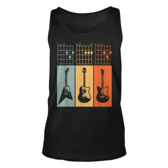 Vintage Fathers Day Dad Guitarist Dad Guitar Chord Unisex Tank Top | Mazezy