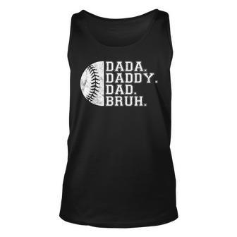 Vintage Fathers Day Dada Daddy Dad Bruh Baseball Unisex Tank Top | Mazezy UK