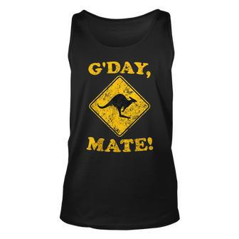Vintage G'day Mate Kangaroo Road Sign Australia Aussie Roo Tank Top - Seseable