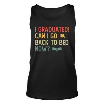 Vintage Graduation 2023 I Graduated Can I Go Back To Bed Now Tank Top | Mazezy