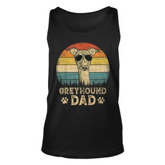 Vintage Greyhound Dad Dog Lovers Fathers Day Unisex Tank Top | Mazezy
