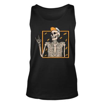Vintage Halloween Skeleton Rock On Hand Skeleton Men Boys Tank Top | Mazezy