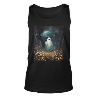 Vintage Halloween Spooky Ghost In The Forest Umbrella Gothic Tank Top - Seseable
