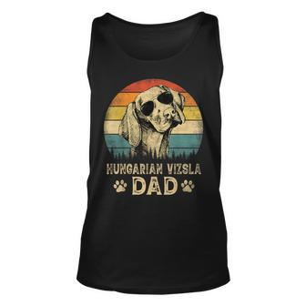 Vintage Hungarian Vizsla Dad Dog Lovers Fathers Day Unisex Tank Top | Mazezy