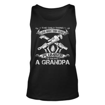 Vintage I Love More Than Being A Plumber Is Being Grandpa Unisex Tank Top - Thegiftio UK