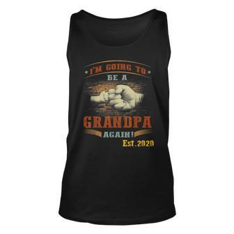 Vintage Im Going To Be A Grandpa Again Est 2020 Unisex Tank Top | Mazezy CA
