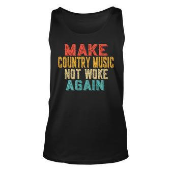 Vintage Make Country Music Not Woke Again Unisex Tank Top | Mazezy