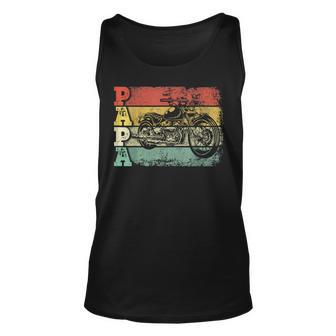 Vintage Motorcycle Papa Biker Motorcycle Rider Fathers Day Tank Top | Mazezy