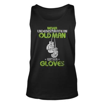 Vintage Never Underestimate An Old Man With A Boxing Gloves Gift For Mens Unisex Tank Top - Seseable