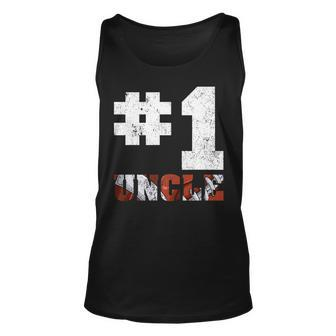 Vintage Number One American Football Uncle Fathers Day Unisex Tank Top | Mazezy