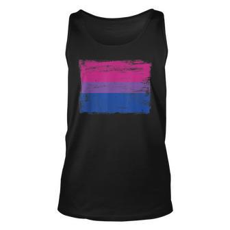 Vintage Painted Bisexual Pride Flag Pink Purple Blue Unisex Tank Top | Mazezy