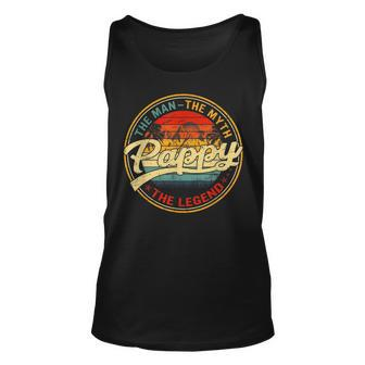 Vintage Pappy Man Myth Legend Dad Fathers Day Gift Unisex Tank Top | Mazezy