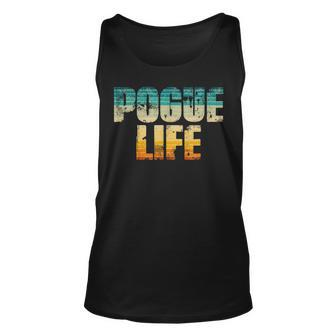 Vintage Pogue Life Surfer Beach Sunset Outer Banks Graphic Unisex Tank Top | Mazezy