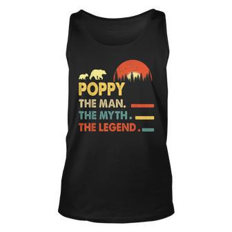Vintage Poppy Man Myth Legend Daddy Grandpa Gift Ideas Unisex Tank Top | Mazezy