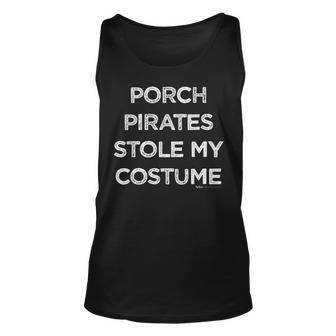 Vintage Porch Pirates Stole My Costume Halloween Unisex Tank Top | Mazezy