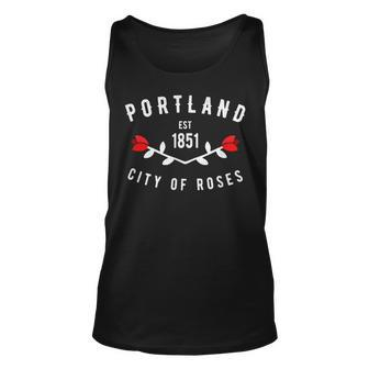 Vintage Portland City Of Roses Oregon Pdx Unisex Tank Top | Mazezy