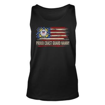 Vintage Proud Coast Guard Nanny American Flag Gift Unisex Tank Top | Mazezy