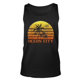 Vintage Retro Beach Vacation Ocean City Maryland Sunset Vacation Tank Top | Mazezy