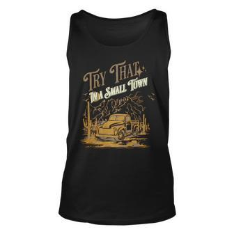 Vintage Retro Dont Try That In My Small-Town Usa Americana Tank Top | Mazezy