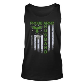 Vintage Retro Flag Proud Army Husband Dog Tags Military Tank Top | Mazezy UK