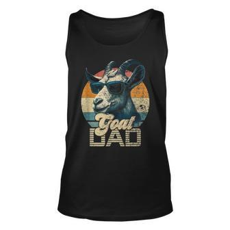 Vintage Retro Goat Dad Best Goat Daddy Funny Fathers Day Unisex Tank Top - Seseable