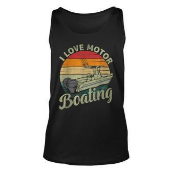 Vintage Retro I Love Motor Boating Boater Boating Tank Top | Mazezy