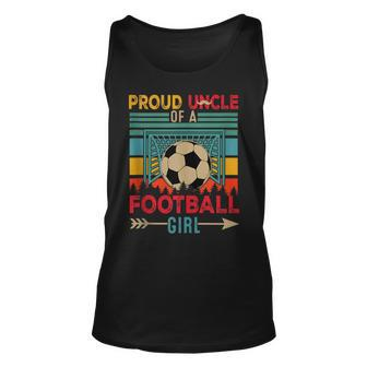 Vintage Retro Proud Uncle Of A Football Player Family Girl Unisex Tank Top | Mazezy