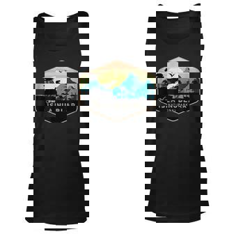 Vintage Retro Visit Isla Nublar National Park Dinosaur Unisex Tank Top | Mazezy