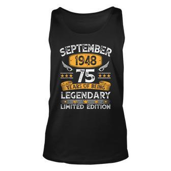 Vintage September 1948 75 Years Old 75Th Birthday Tank Top - Seseable