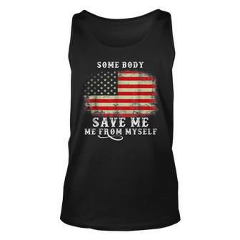 Vintage Somebody Save Me From MyselfCountry Music Lover Tank Top - Thegiftio UK