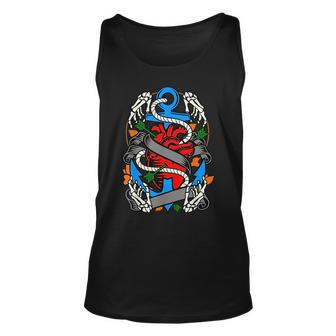 Vintage Tattoo Heart And Anchor Tattoo Artists Gift Unisex Tank Top | Mazezy