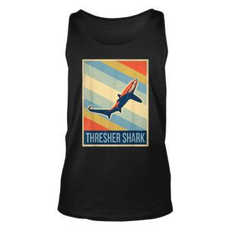 Vintage Thresher Shark Gifts For Shark Lovers Funny Gifts Unisex Tank Top | Mazezy