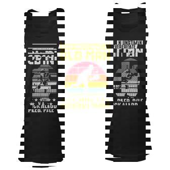 Vintage Never Underestimate An Old Man Pickleball Paddle Tank Top | Mazezy