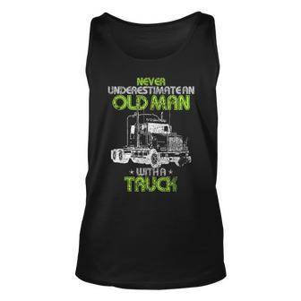 Vintage Never Underestimate An Old Man With A Truck Trucker Tank Top | Mazezy