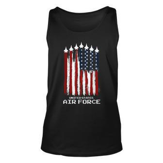 Vintage Us Air Force Veterans Usa American Flag 4Th Of July Tank Top - Seseable
