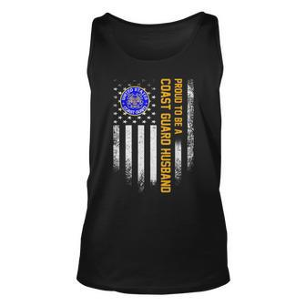 Vintage Usa American Flag Proud To Be A Coast Guard Husband For Husband Tank Top | Mazezy UK