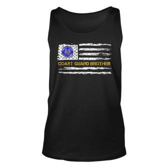 Vintage Usa American Flag Proud Us Coast Guard Brother For Brothers Tank Top | Mazezy UK