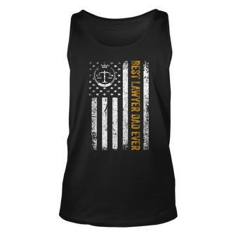 Vintage Usa Best Lawyer Dad Ever American Flag Fathers Day Unisex Tank Top | Mazezy