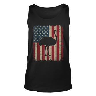 Vintage Usa Flag Ostrich Animals Lover Zookeeper Fathers Day Tank Top | Mazezy