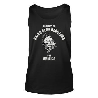 Vintage Va 34 Blue Blasters Uss America Unisex Tank Top - Thegiftio UK