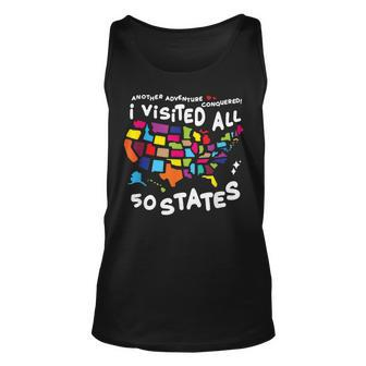 I Visited All 50 States Us Map Travel Challenge Tank Top - Seseable