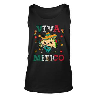 Viva Mexico Mexican Flag Independence Day Cute Taco Tank Top - Monsterry AU