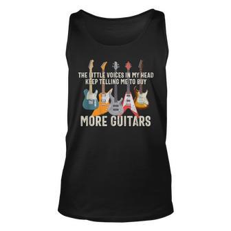 Voices In My Head Are Telling Me To Buy More Guitars Unisex Tank Top - Thegiftio UK