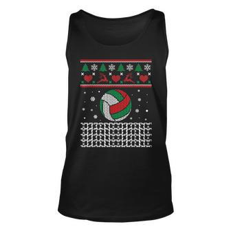 Volleyball Christmas Ugly Sweater For Volleyball Player Tank Top | Mazezy