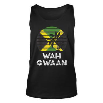 Wah Gwaan Jamaica Saying Jamaican Flag Jamaican Unisex Tank Top - Thegiftio UK