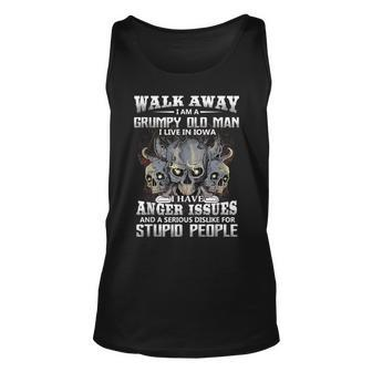 Walk Away I Am A Grumpy Old Man I Live In Iowa Unisex Tank Top | Mazezy