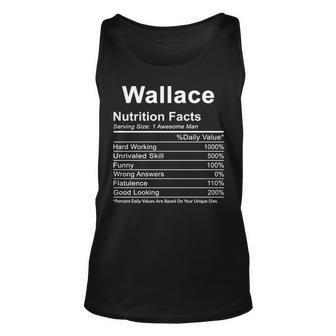 Wallace Name Funny Gift Wallace Nutrition Facts V2 Unisex Tank Top - Seseable