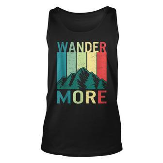 Wander More Adventure Travel  Camping Hiking Mountains  Unisex Tank Top